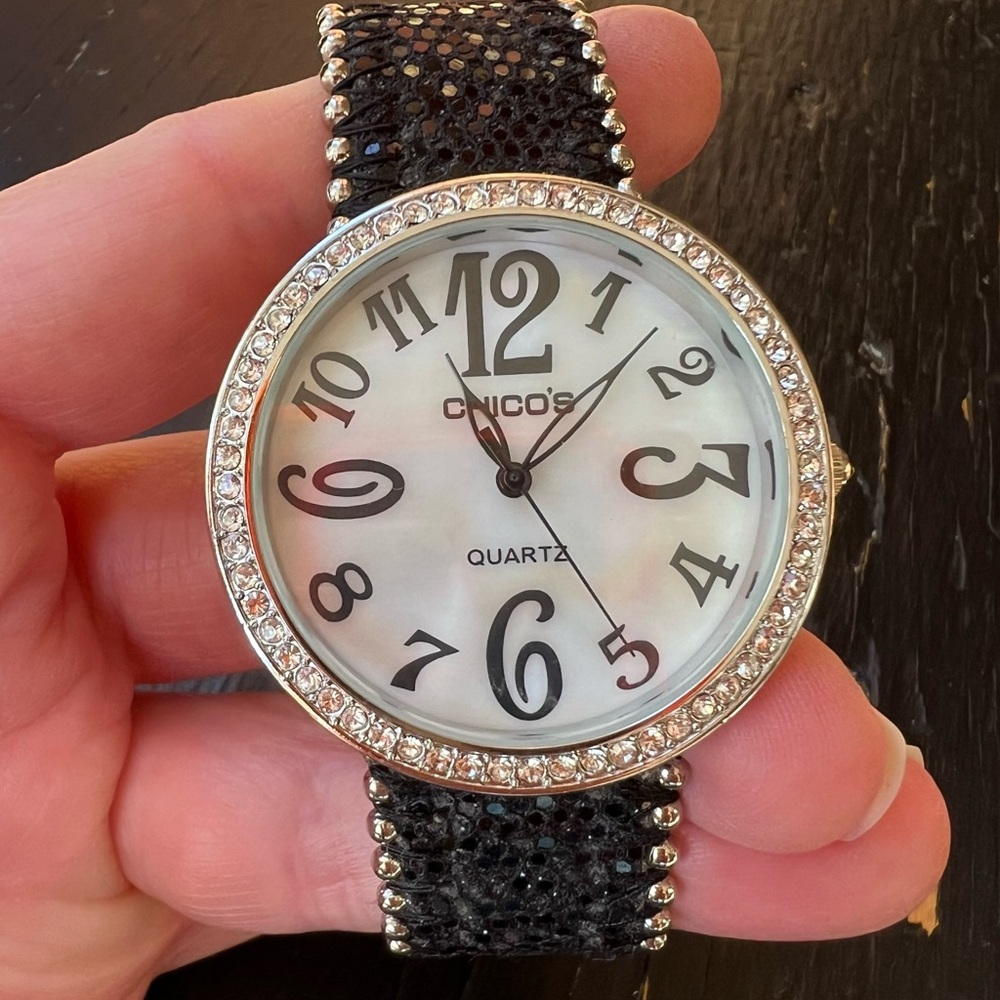 Chico's Black Sparkle Watch